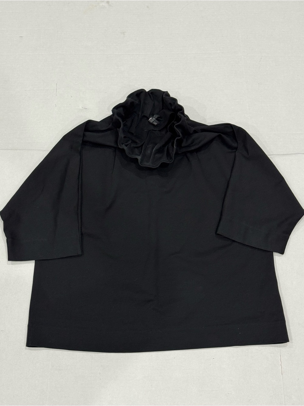 COS Black Ruffled Funnel-Neck Tunic - Picture 3 of 9
